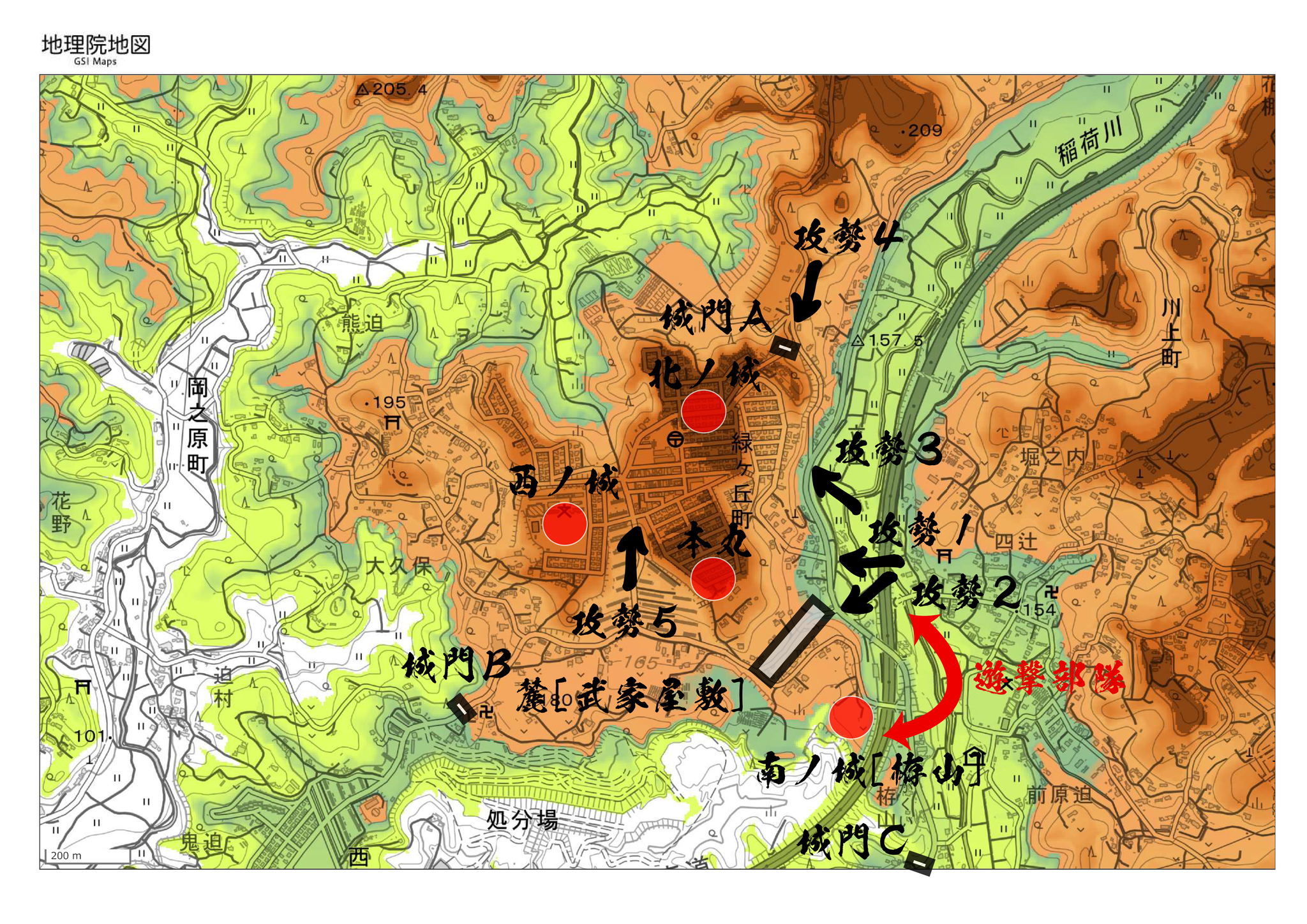 「川上城」推定地図