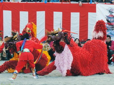 八代妙見祭：獅子舞